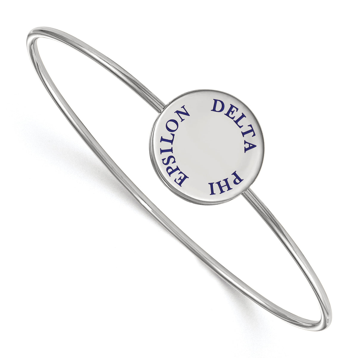 Sterling Silver Official Licensed Greek Sororities Delta Phi Epsilon (???) Enameled Slip-on Bangle