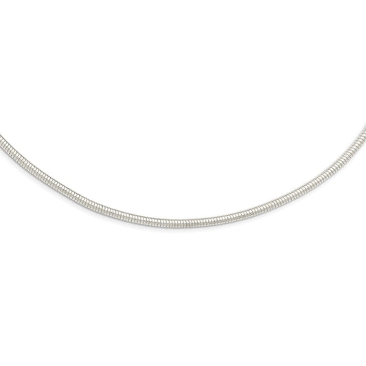 Sterling Silver 4mm Round Cubetto 18in Necklace 18 Inches