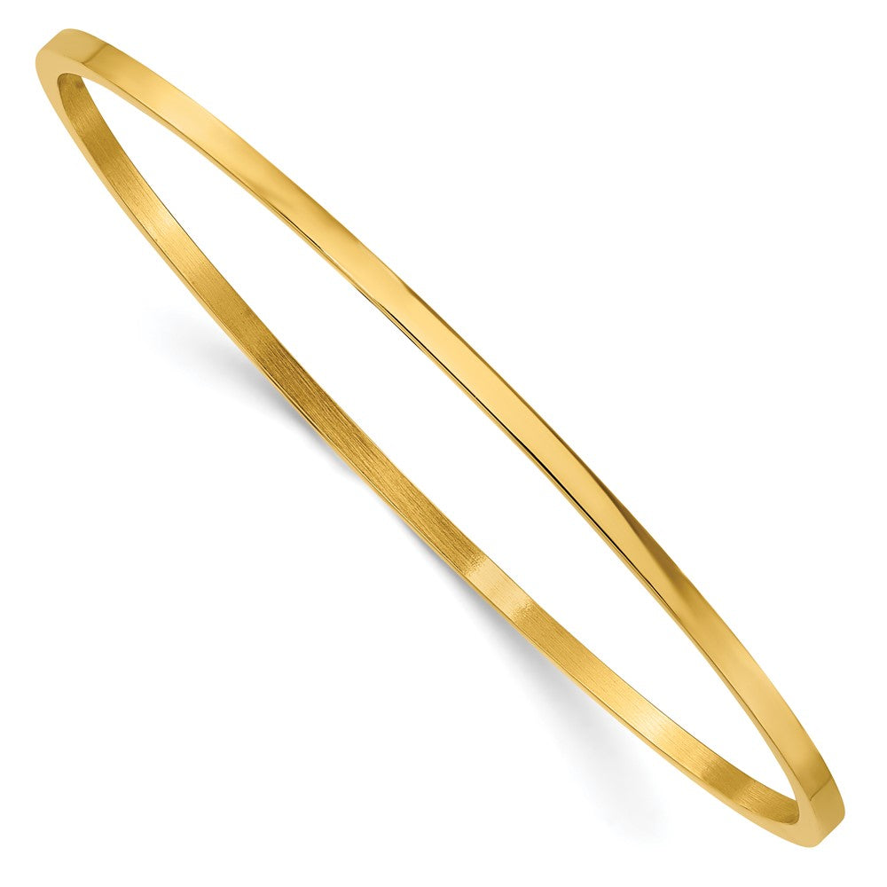 Stainless Steel Polished Yellow IP-plated 2mm Bangle 8 inches
