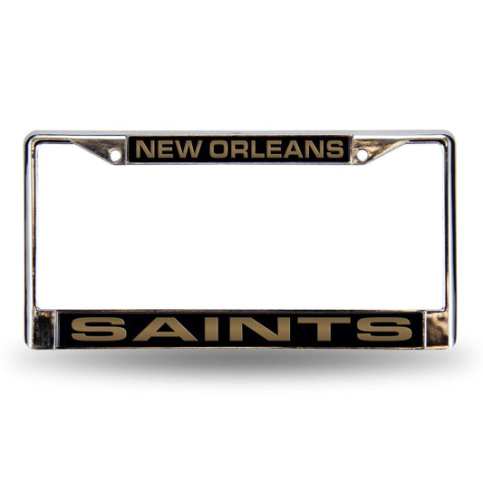 Rico New Orleans Saints Laser Chrome 12 x 6 License Plate Frame
