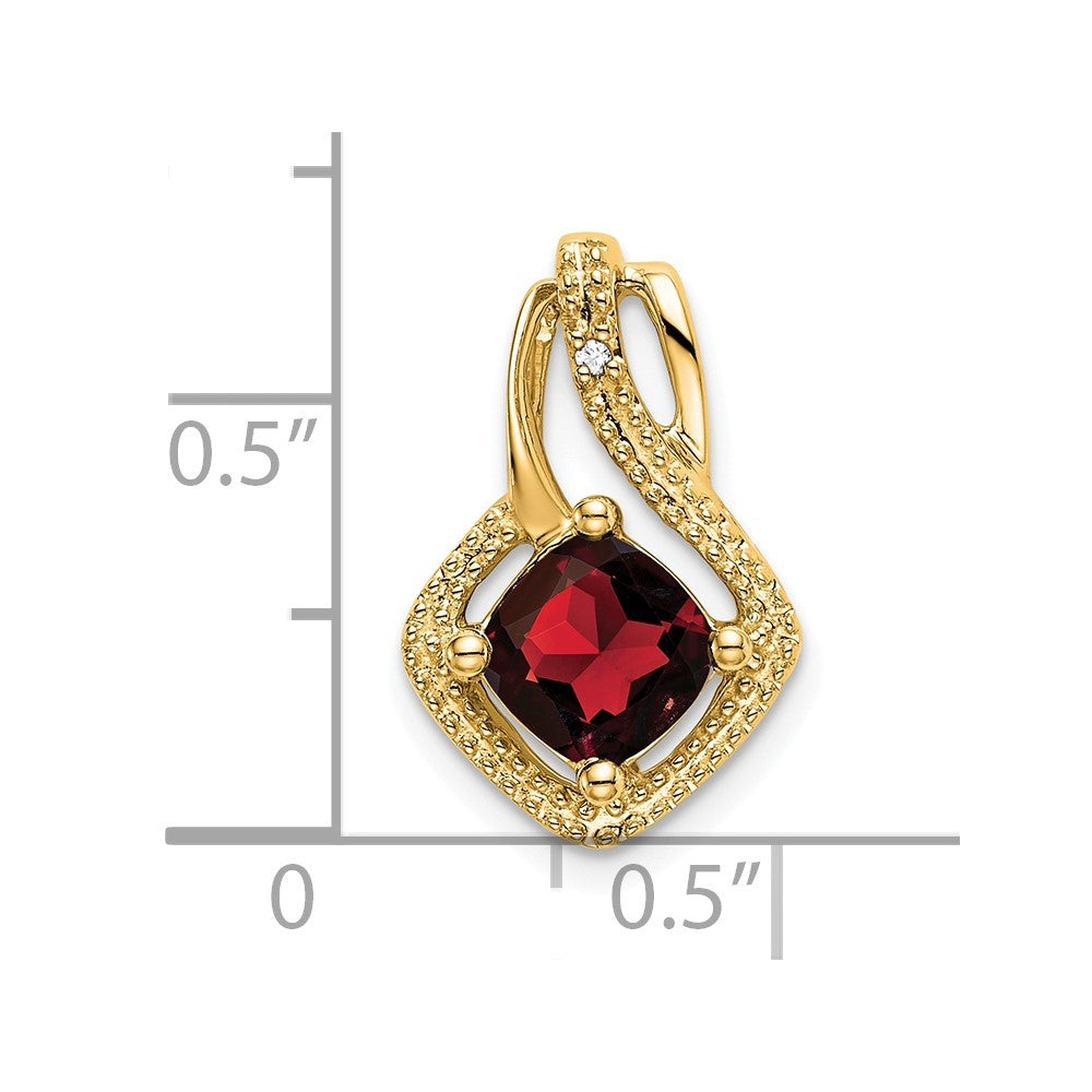 14k Garnet and Diamond Pendant