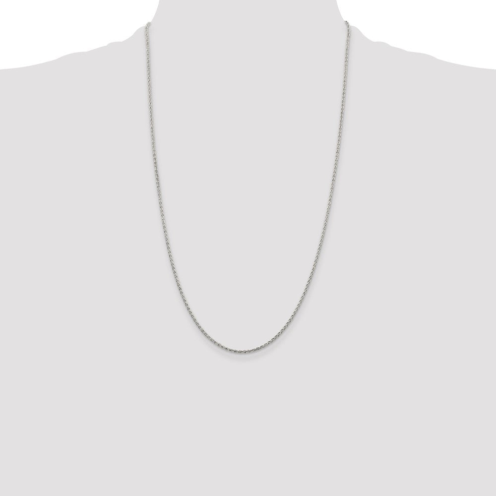 Sterling Silver 1.5mm Diamond-cut Spiga Chain 26 Inches