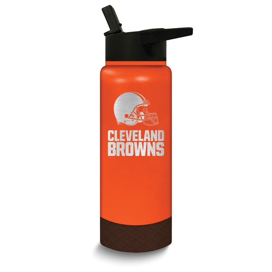 NFL Cleveland Browns Stainless Steel Silicone Grip 24 oz. Water Bottle