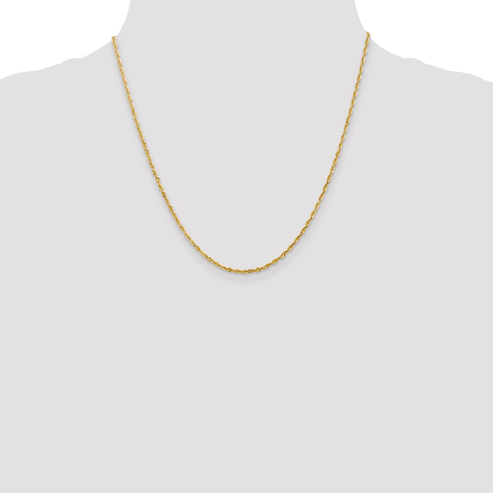 14K 20 inch 2mm Ultra Diamond-cut Rope with Lobster Clasp Chain