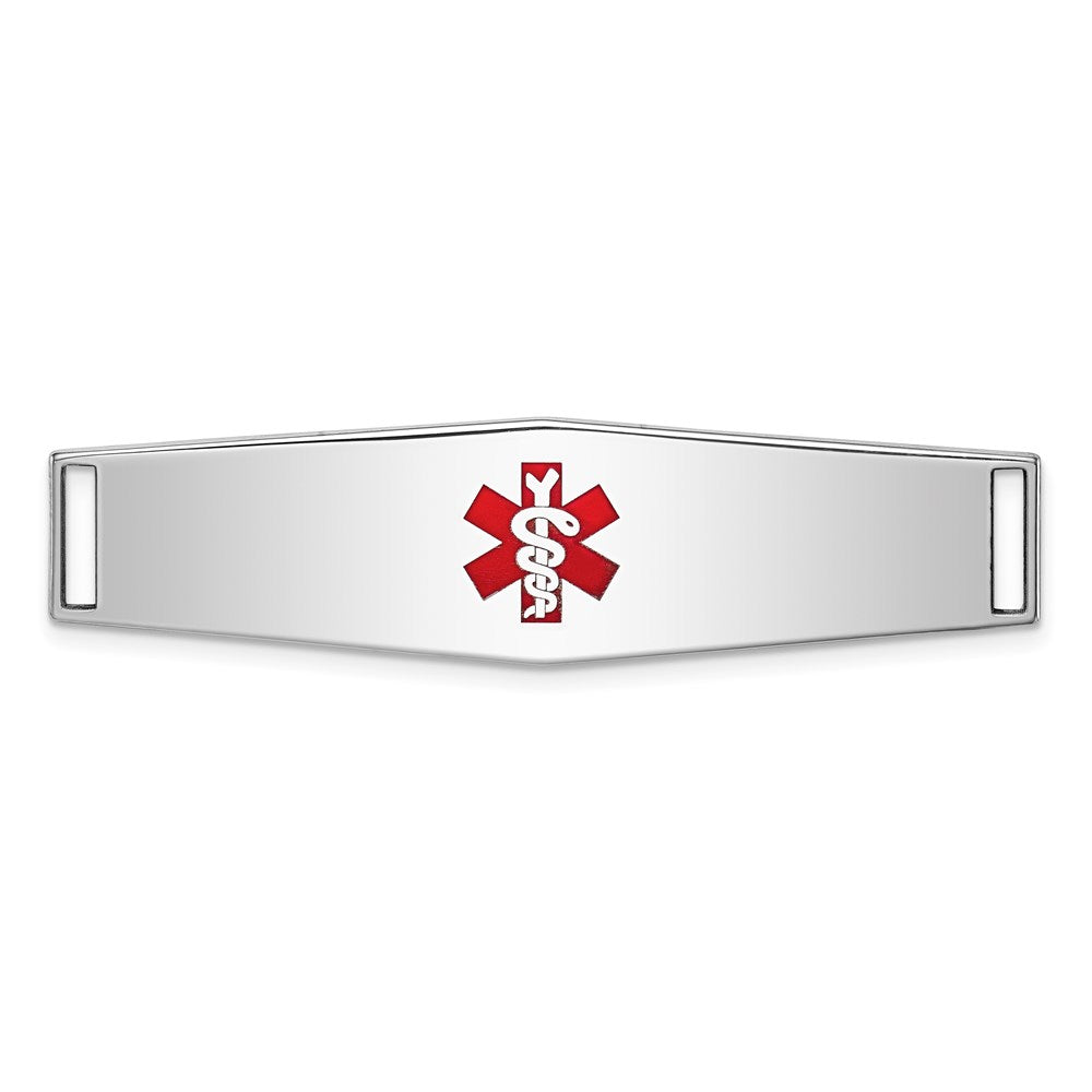 Sterling Silver Rhodium-plated Medical ID Plate 48 MM