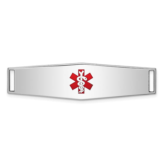 Sterling Silver Rhodium-plated Medical ID Plate 48 MM