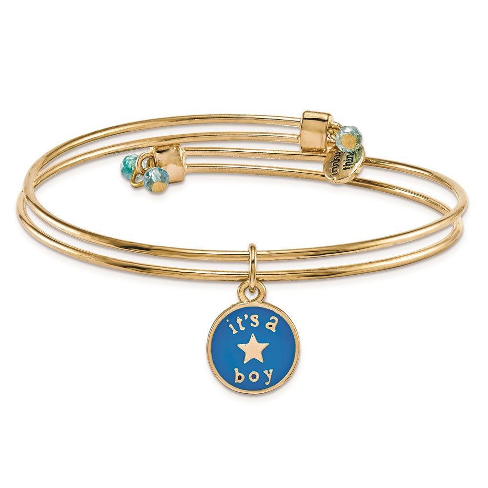 Gold-tone Trinky Things It's a Boy Star Bracelet/Card