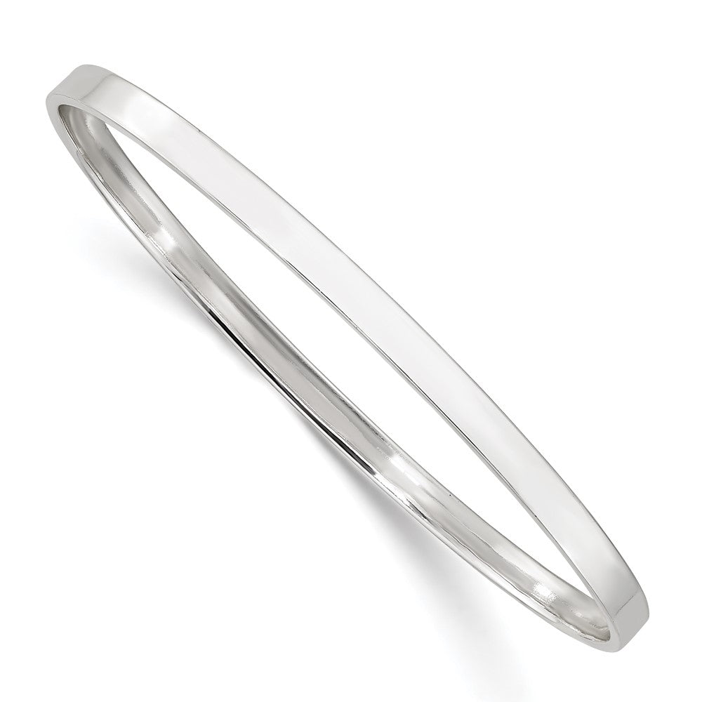 Sterling Silver Polished 4mm Slip-on Bangle 8 inches