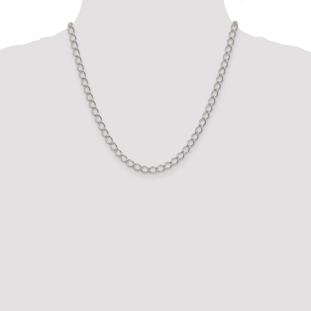 Sterling Silver 5.75mm Fancy Open Curb Chain 20 Inches