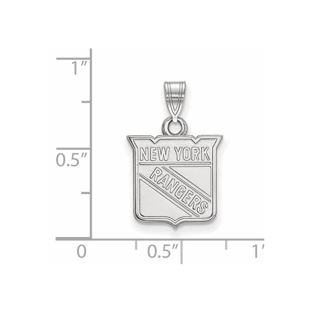 LogoArt 14K White Gold NHL LogoArt New York Rangers Small Pendant