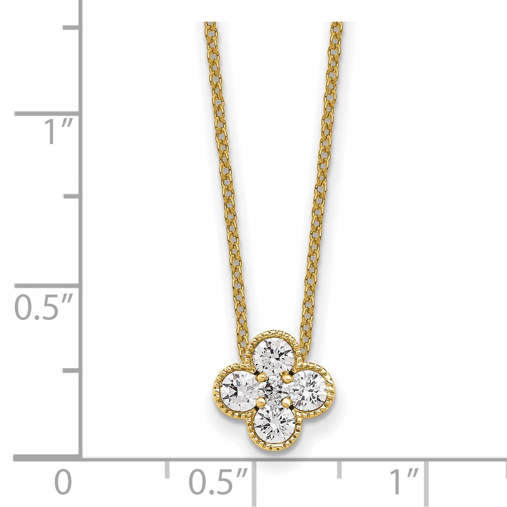 True Origin 14k 1/2 carat Lab Grown Diamond VS DEF 18 inch Bloom Floral Pendant Necklace