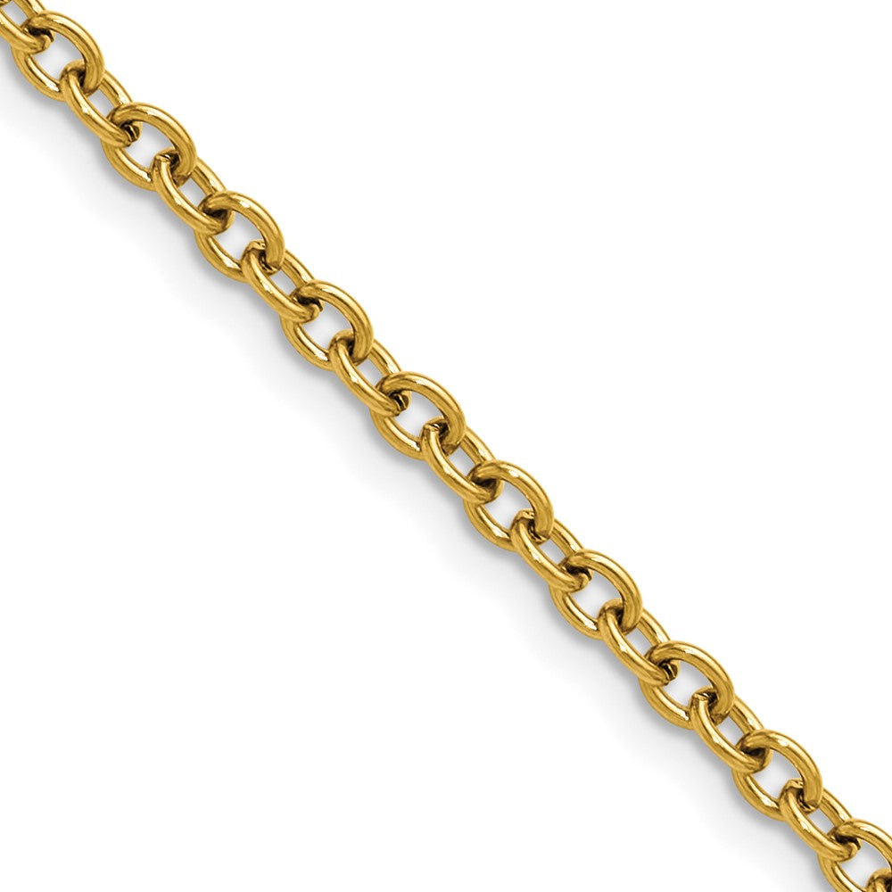 Chisel Stainless Steel Polished Yellow IP-plated 3mm 24 inch Cable Chain
