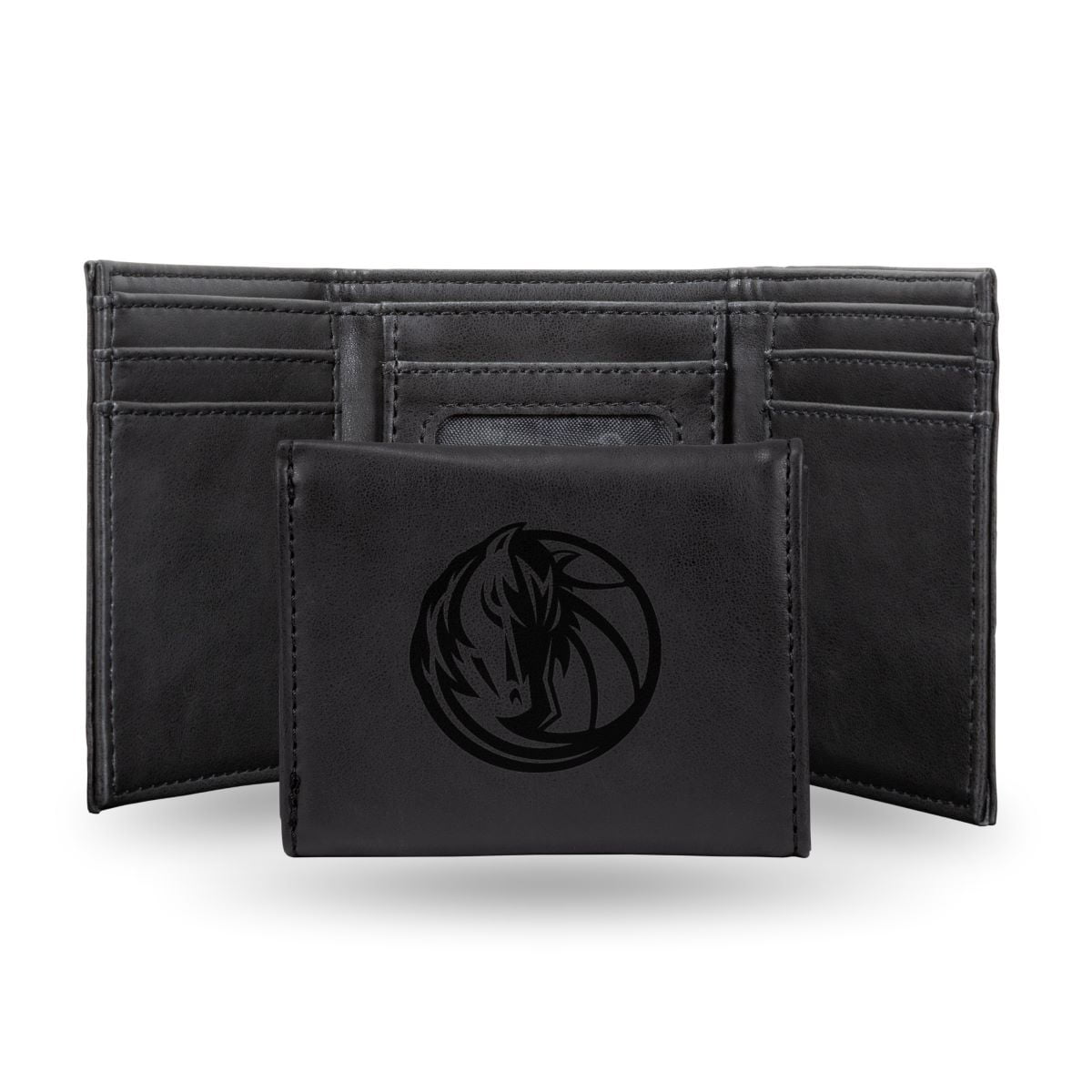 Basketball Rico Industries Dallas  Black Laser Engraved Trifold Laser Engraved Tri-Fold Wallet - Men's Accessory
