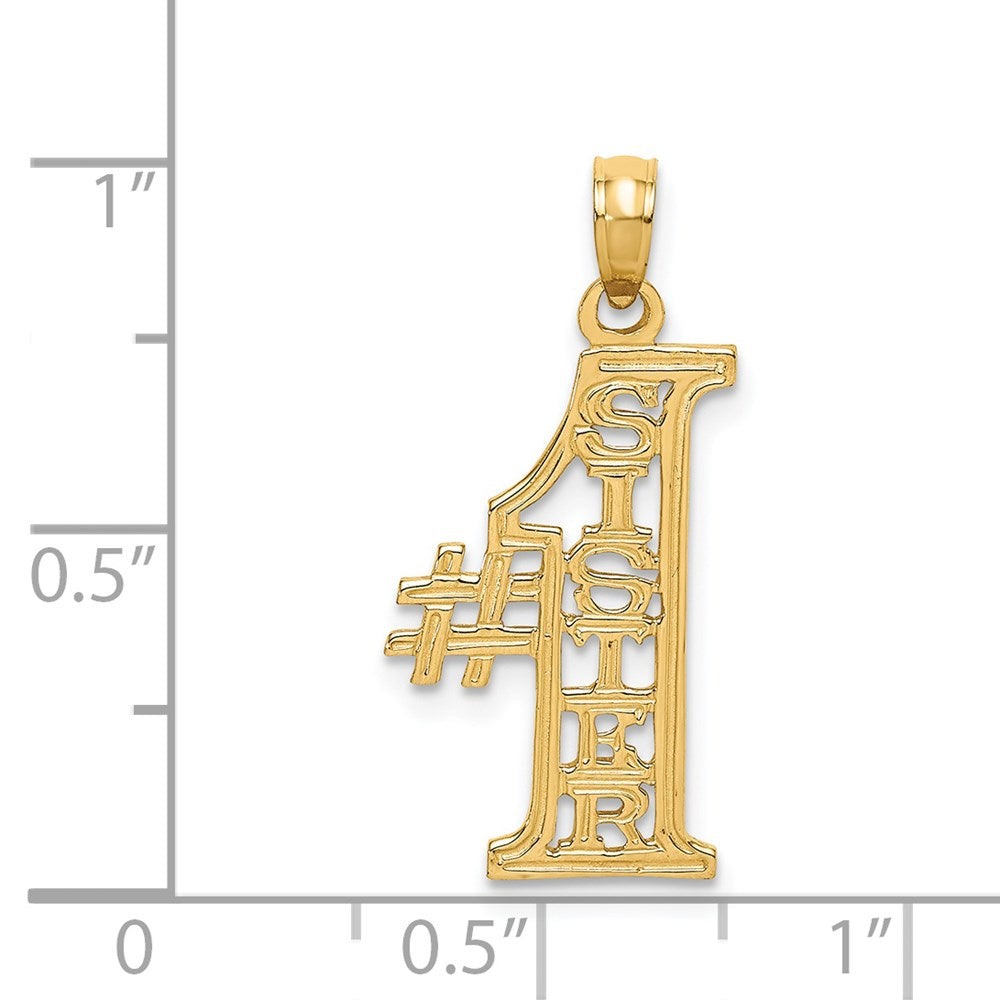 14k #1 SISTER Charm