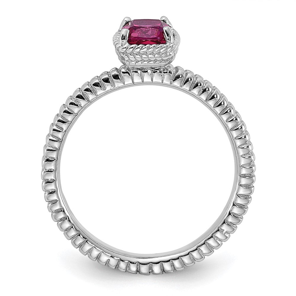 Sterling Silver Stackable Expressions Created Ruby Ring