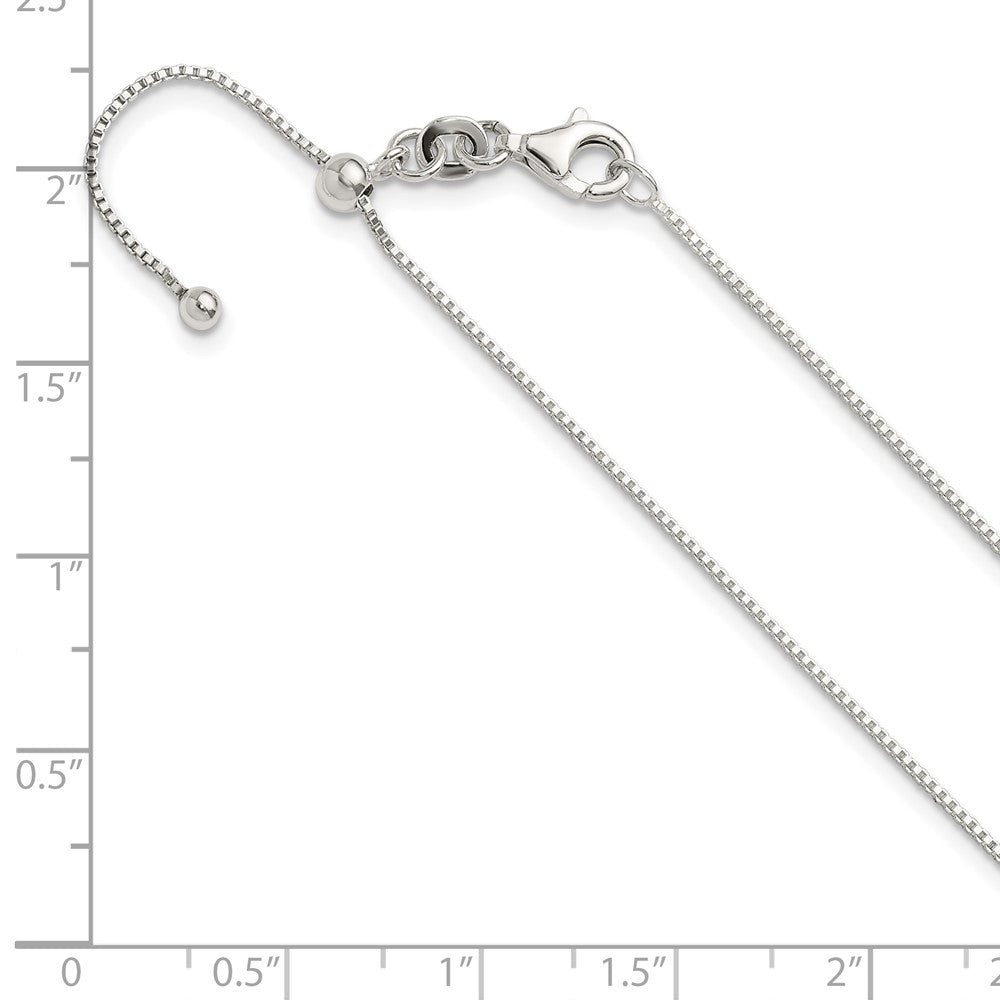 Sterling Silver Polished Adjustable Necklace 24 Inches