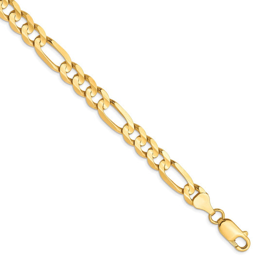 10K 6.75mm Concave Figaro Chain 8  inches