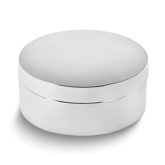 Small Round Nickel-plated Trinket Box