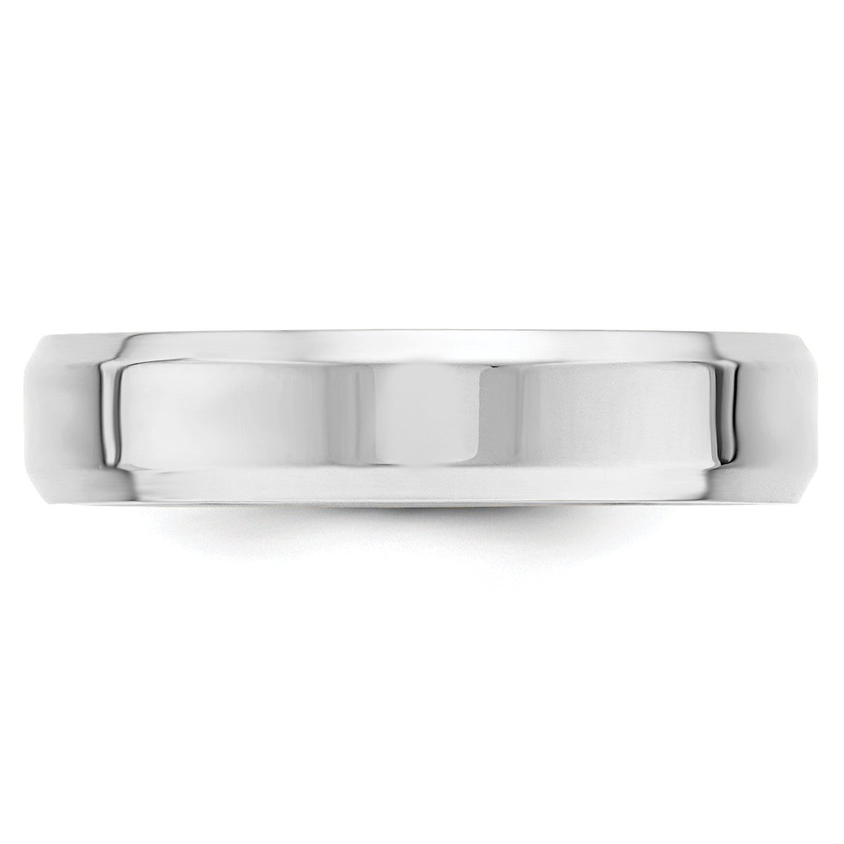 Primal Gold 10 Karat White Gold 5mm Bevel Edge Comfort Fit Band Size 9.5