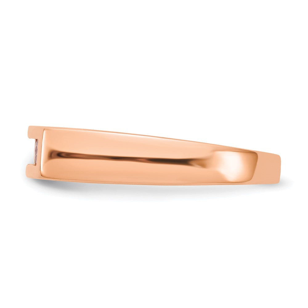 14K Rose Gold Polished Diamond Ring