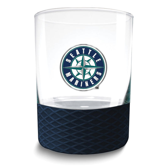MLB Seattle Mariners Commissioner 14 oz. Rocks Glass with Silicone Base