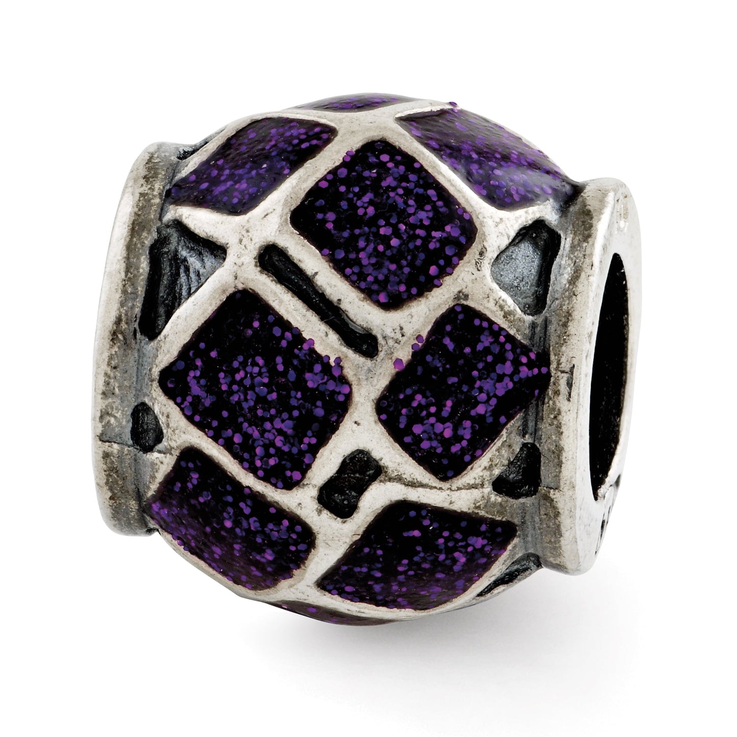 Reflection Beads Sterling Silver Reflections Purple Enamel w/Sparkles Bead