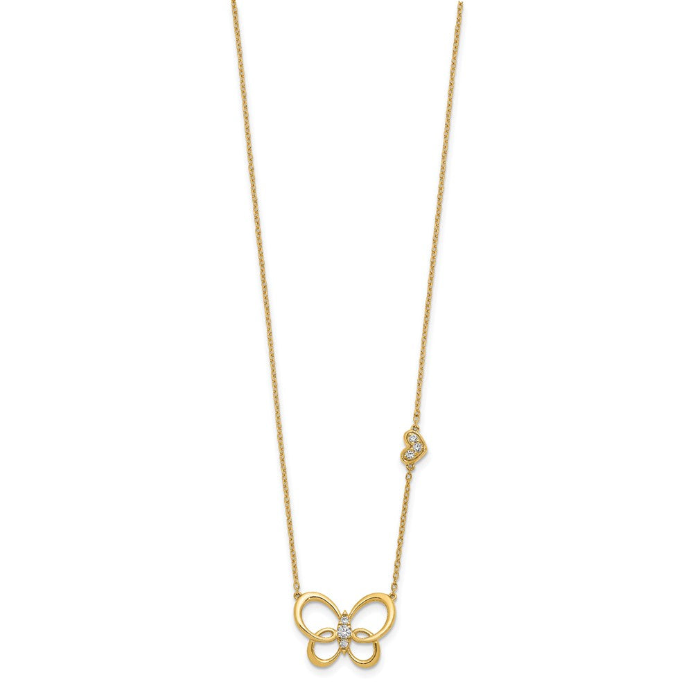 14k Diamond Butterfly 18in Necklace