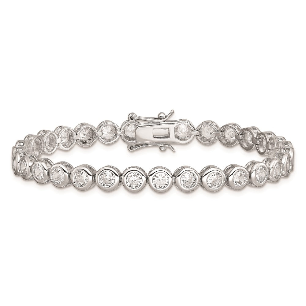 Sterling Silver Rhodium-plated CZ Tennis Bracelet 7.25 inches