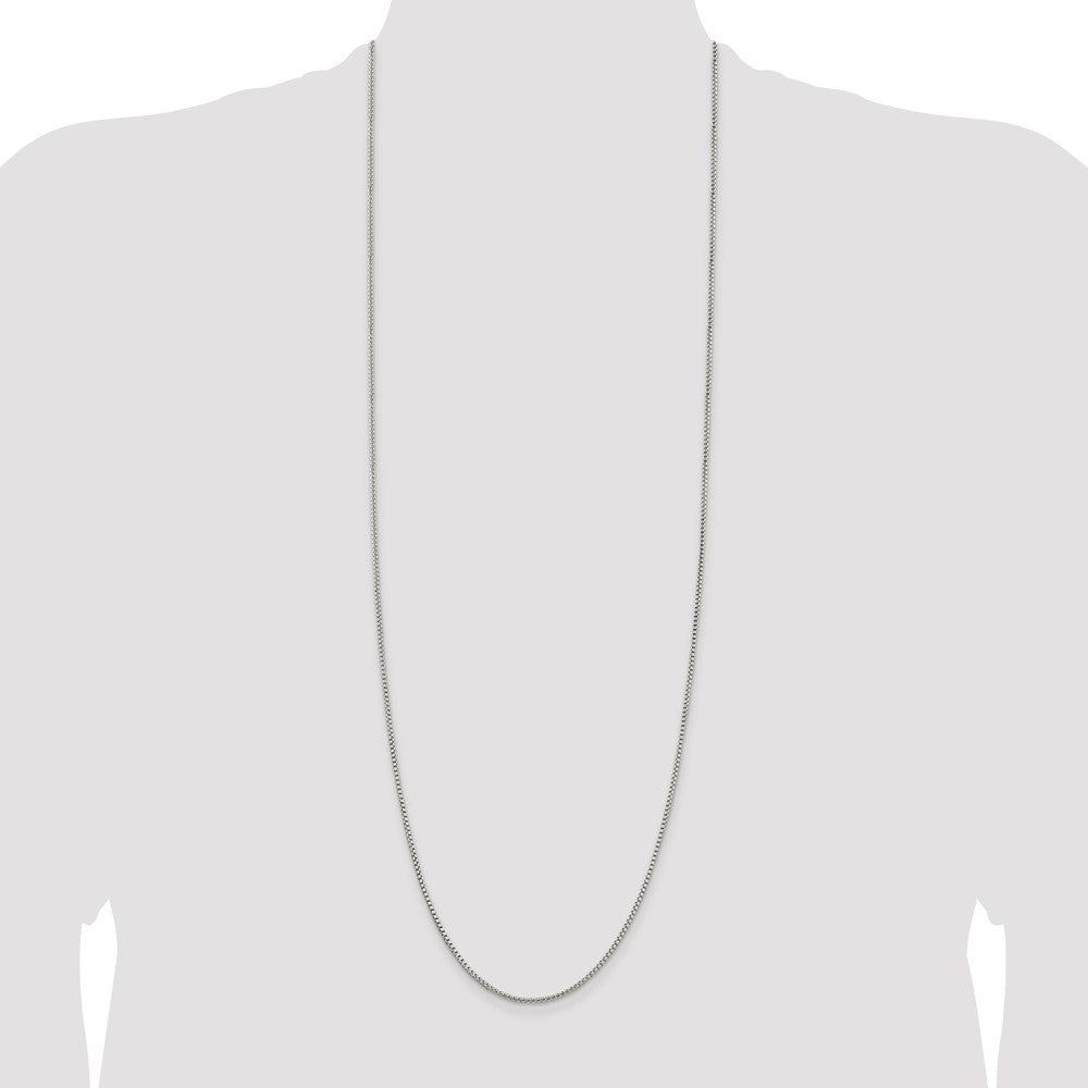 Sterling Silver 1.75mm Round Box Chain 36 Inches