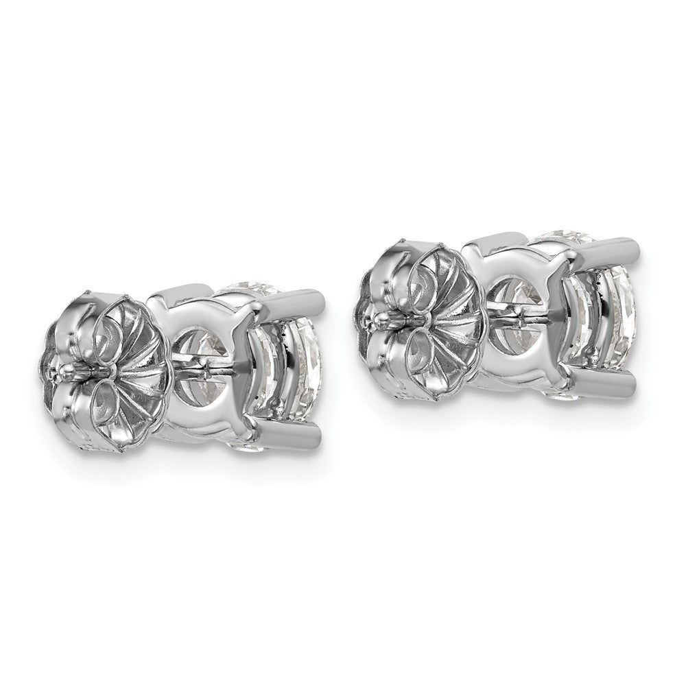 14k White Gold 3 carat Lab Grown Diamond VS/SI+ G+ Round Complete Four Prong Heavyweight Stud Earrings