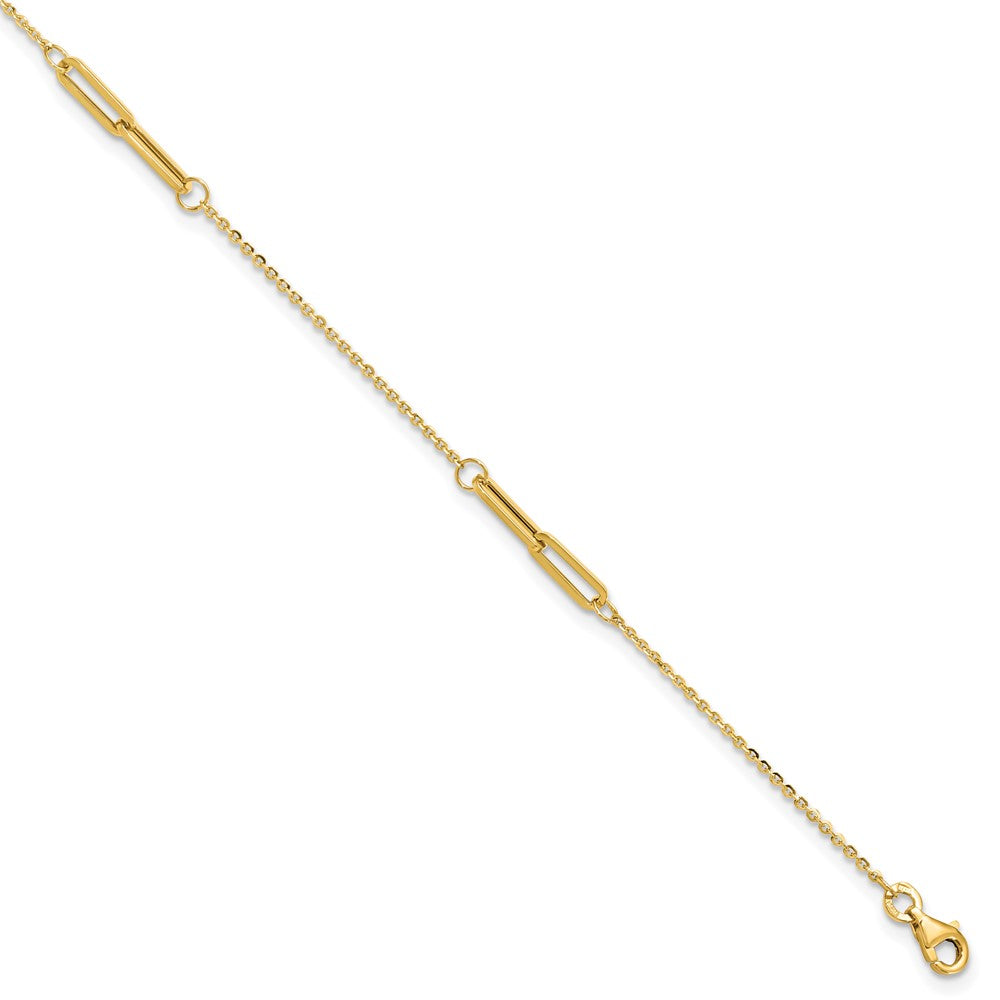 14K Polished w/ .5in ext. Anklet