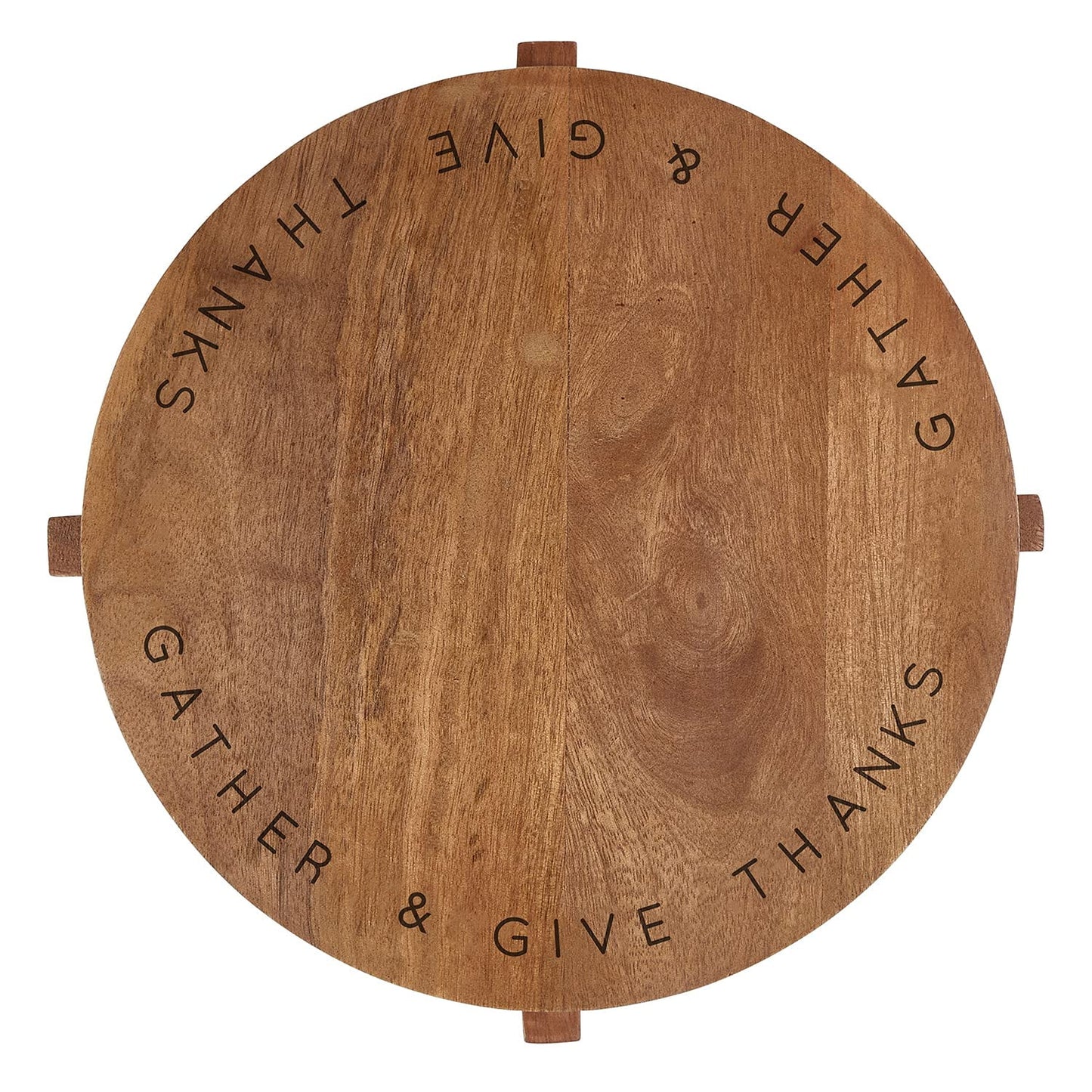 Creative Brands Faithworks-Round Mango Wood Charcuterie Board, 11-Inch, Gather