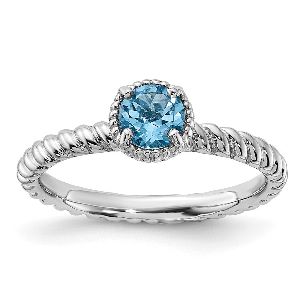 Sterling Silver Stackable Expressions Blue Topaz Ring
