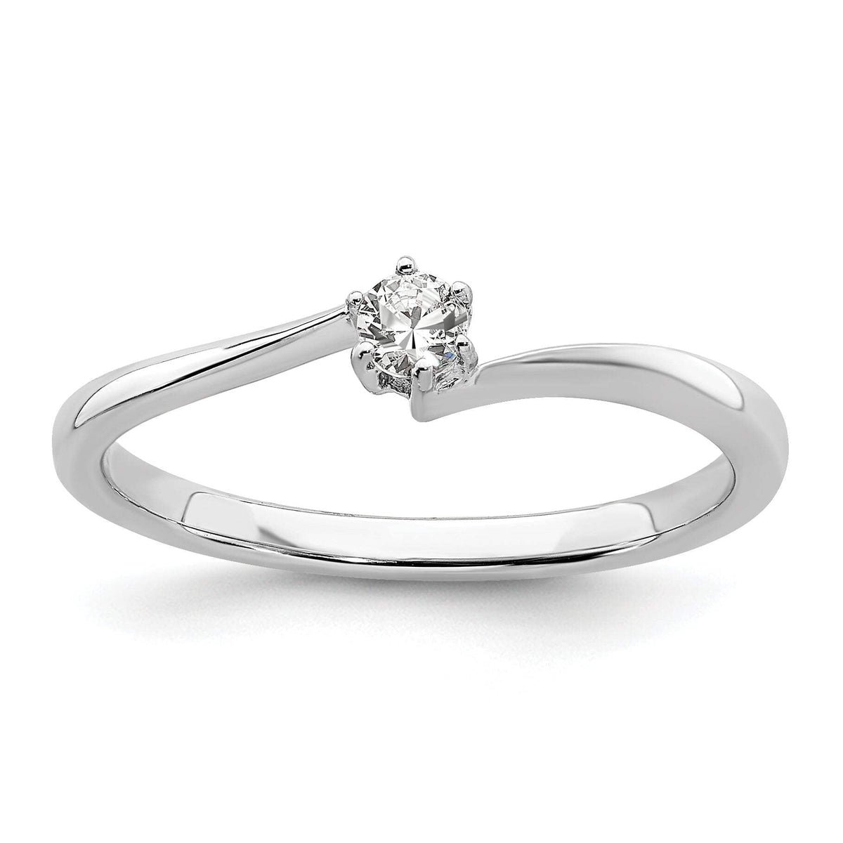 First Promise 14k White Gold 1/8 carat Lab Grown Diamond VS/SI+ G+ Complete Petite Engagement Ring