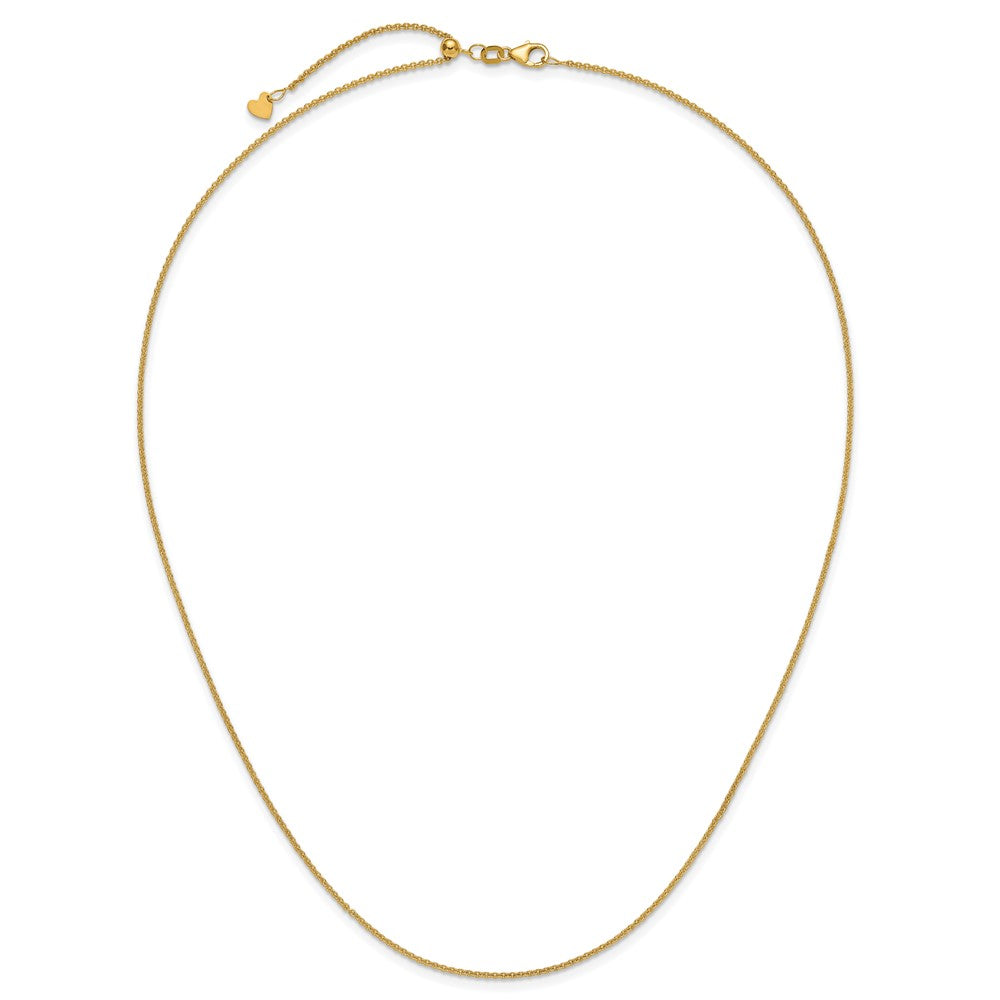 14K Adjustable 1.4mm Round Cable Chain