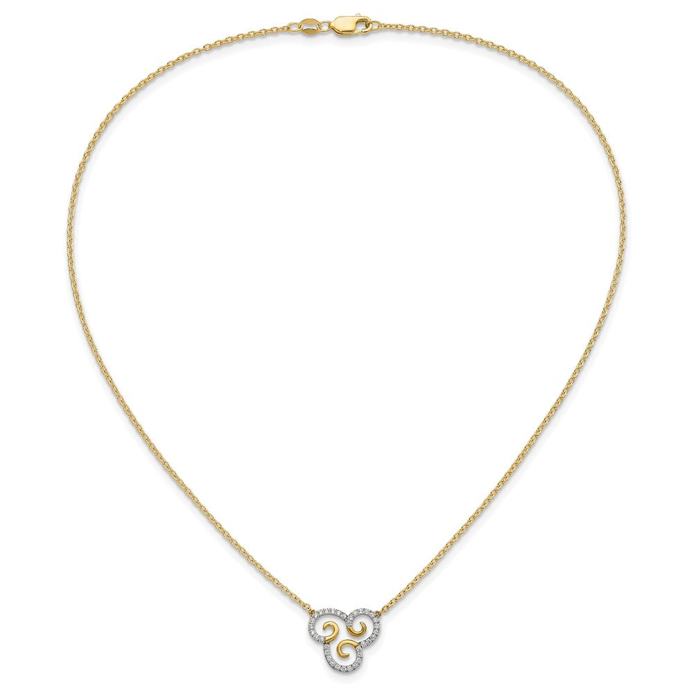 14k 1/4 carat Lab Grown Diamond VS/SI+ G+ Swirls 18 inch Necklace