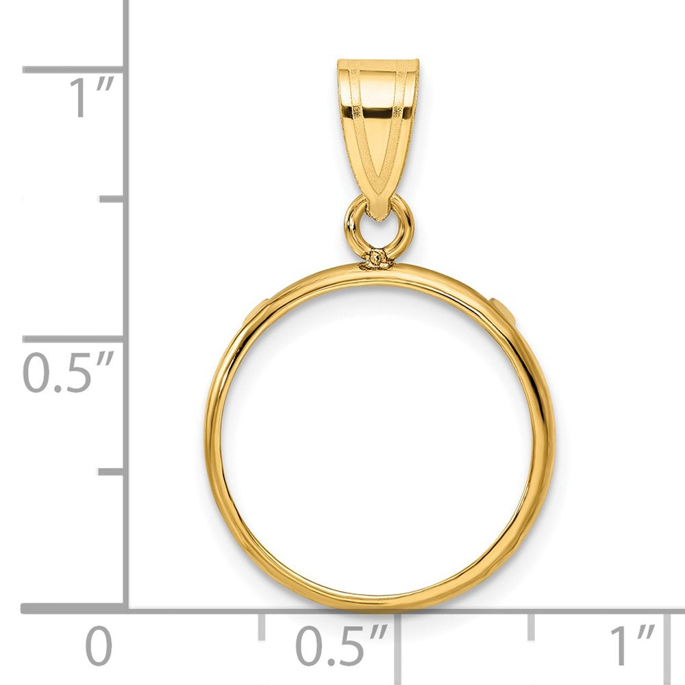 Wideband Distinguished Coin Jewelry 14k Polished 16.5mm Prong Coin Bezel Pendant