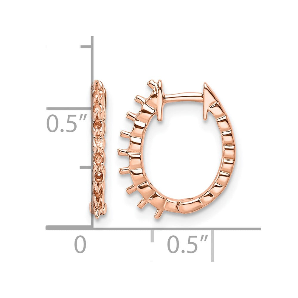 14k Rose Gold (Holds 16-1.5mm Round) Hinged Hoop Earring Mountings