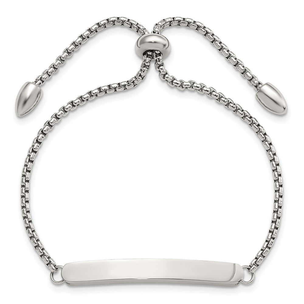 Stainless Steel Polished Adjustable ID Bracelet 8.25 inches