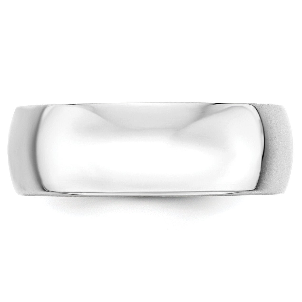 10k White Gold 7mm Lightweight Half Round Wedding Band Size 5.5
