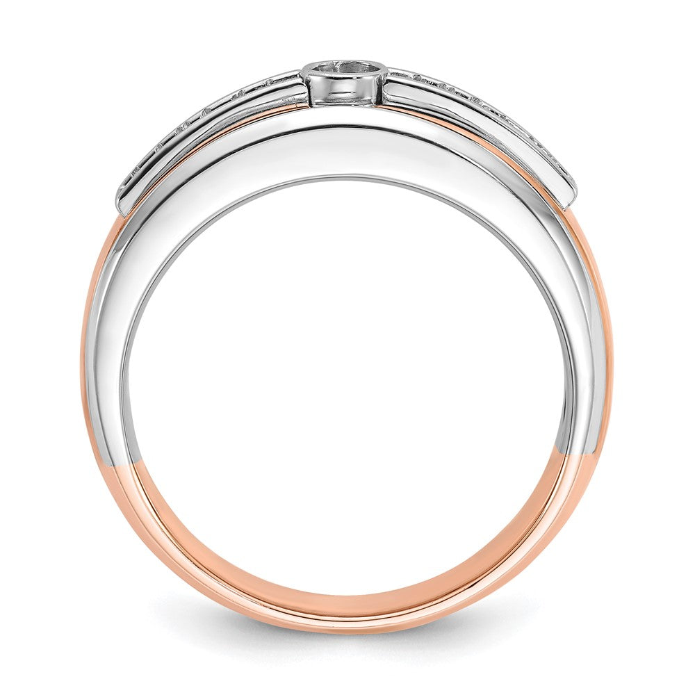 14k Two-tone White/Rose Gold IBGoodman Men's 1/5 carat Diamond Complete Ring