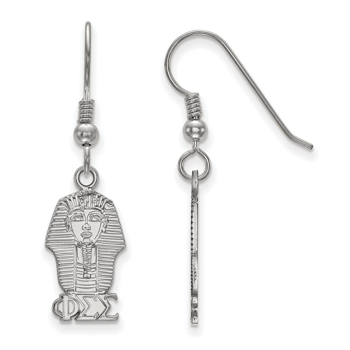 Sterling Silver Official Licensed Greek Sororities Phi Sigma Sigma (???) Medium Dangle Earrings