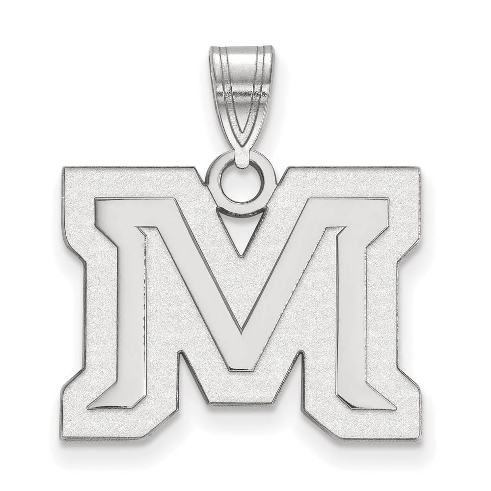 Sterling Silver LogoArt Official Licensed Collegiate Montana State University (MSU) Medium Pendant