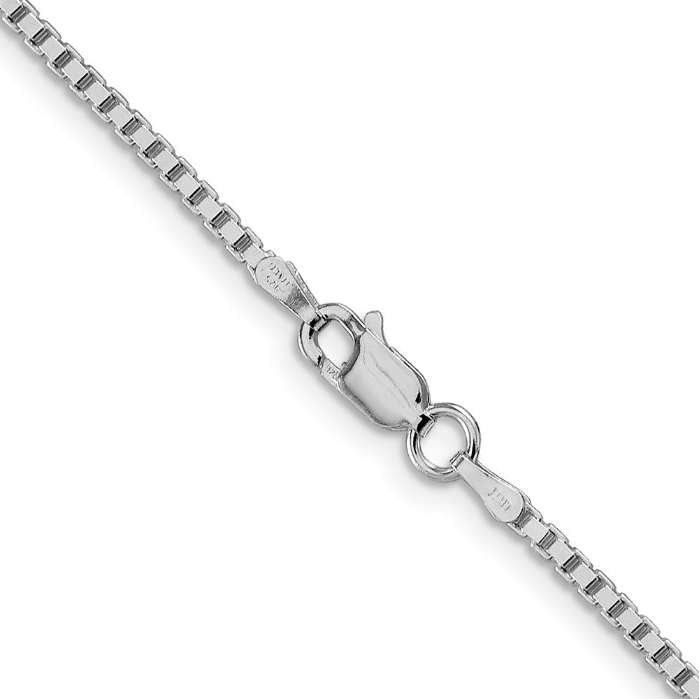 Sterling Silver Rhodium-plated 1.75mm Box Chain 24 Inches