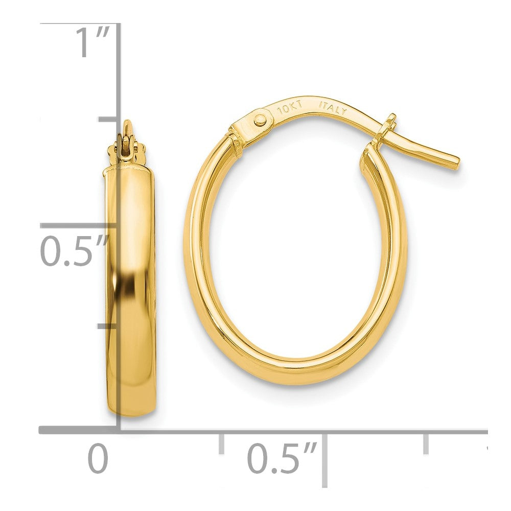 10K Polished Yellow Gold Hoop Earrings