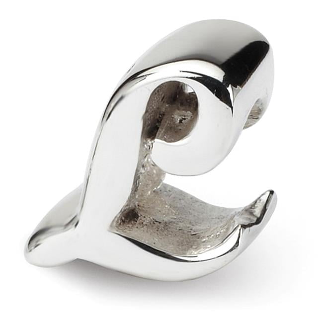 925 Sterling Silver Polished Reflections Letter Name Personalized Monogram Initial L Script Bead Charm 10.91x7.27mm Wide
