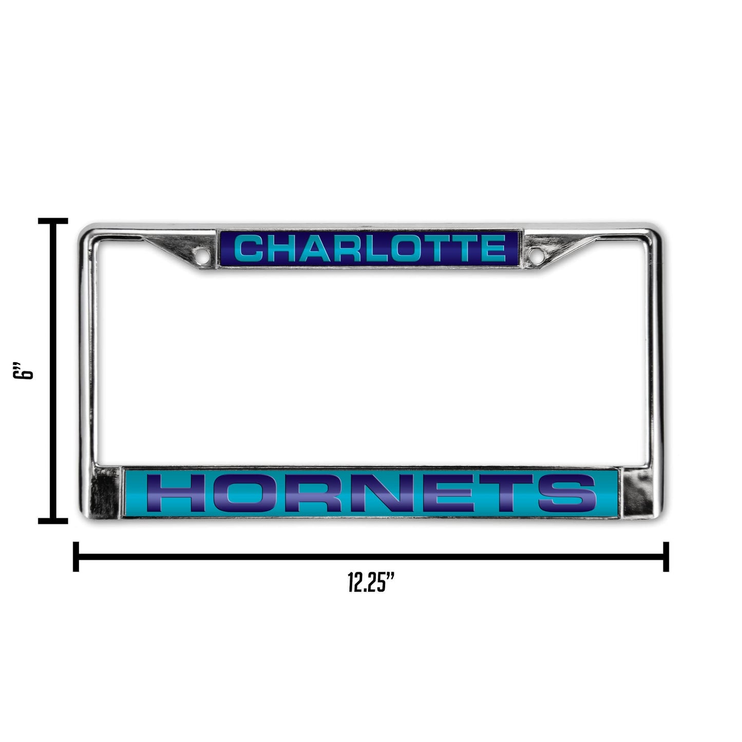 Charlotte Hornets Laser Etched Chrome License Plate Frame