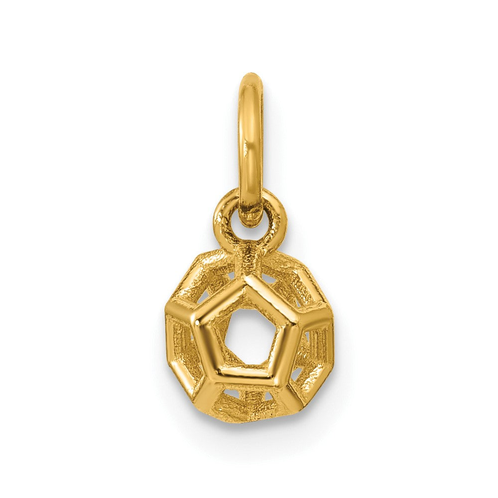 14K Polished Icosahedron Shape Pendant