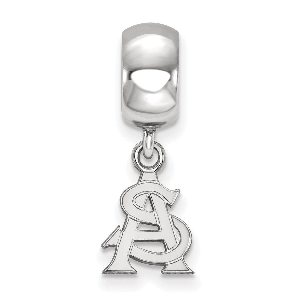 Sterling Silver Rhodium-plated LogoArt Arizona State University A-S Extra Small Dangle Bead Charm