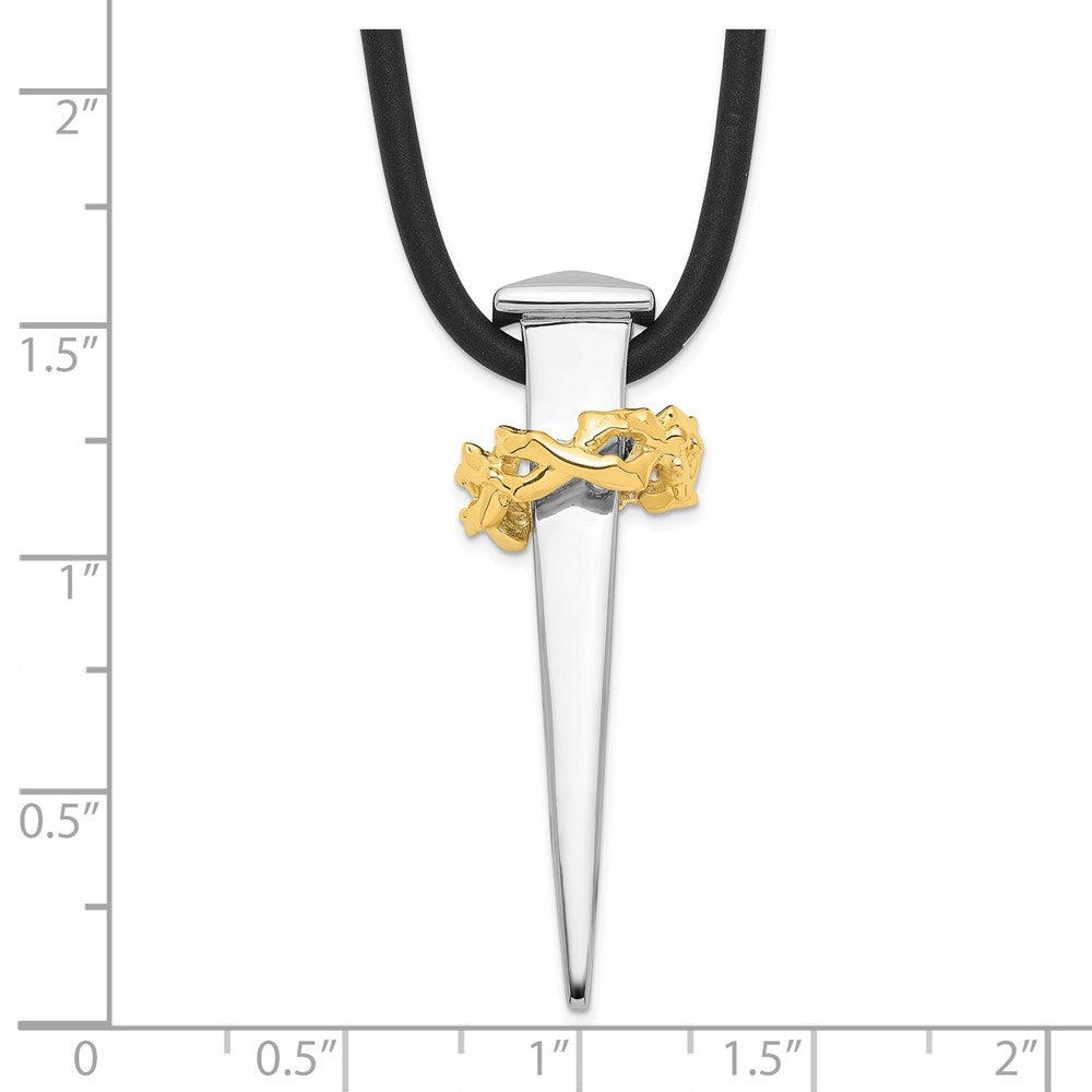 Sentimental Expressions Sterling Silver Gold-plated No Greater Love Nail 16 Inch Necklace 16 Inches